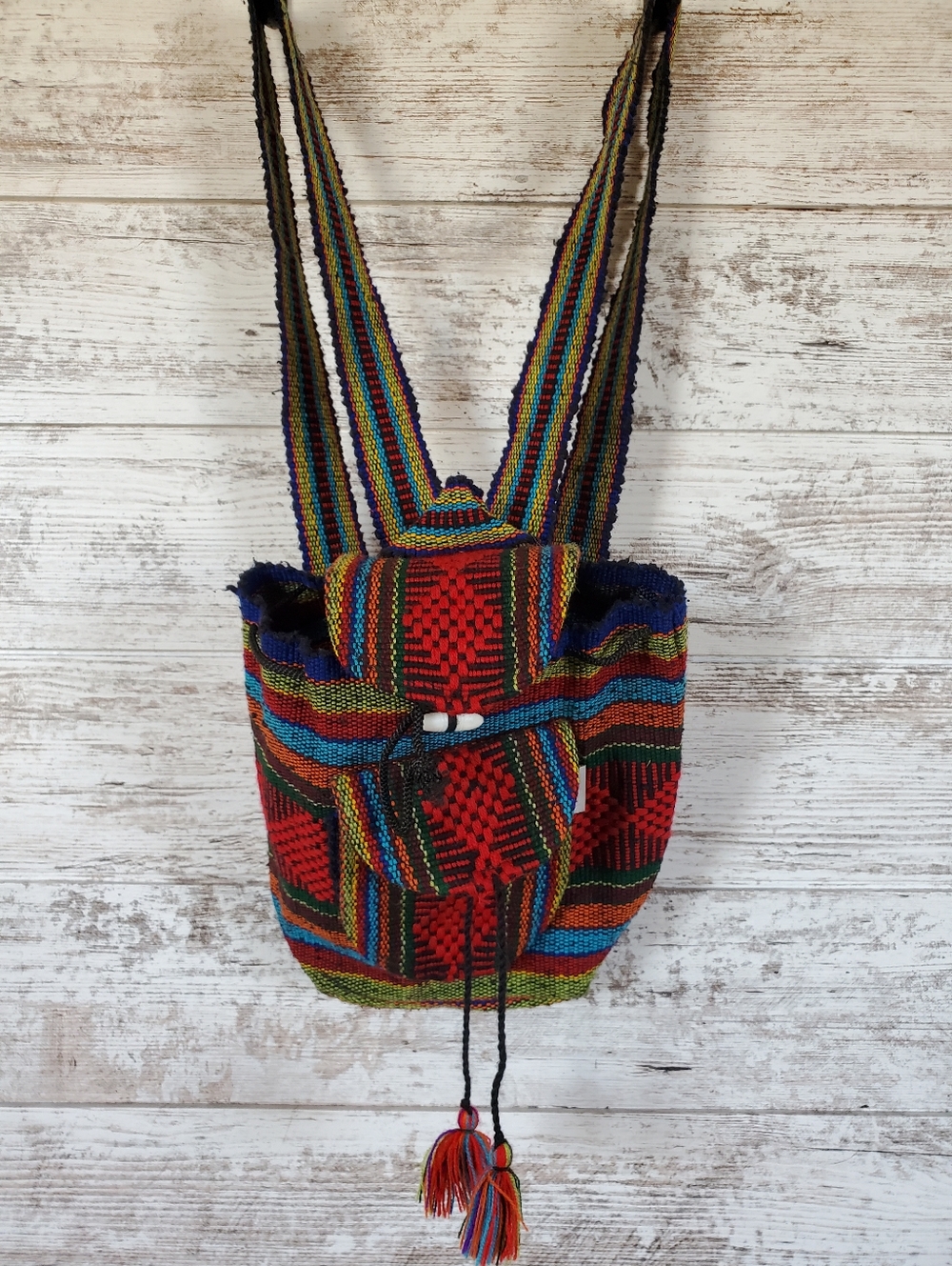 VTG Artesanias Lillo Hand-Woven Mexican Artisan Backpack Vibrant Baja Unisex